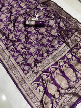 Breathtaking Purple Soft Silk Saree With Charismatic Blouse Piece
