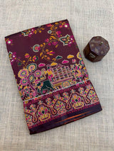 Posh Brown Pashmina Saree With Nebula Blouse Piece
