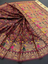 Posh Brown Pashmina Saree With Nebula Blouse Piece