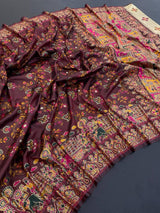 Posh Brown Pashmina Saree With Nebula Blouse Piece