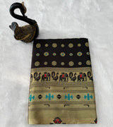 Amazing Black Paithani Silk Saree With Gratifying Blouse Piece