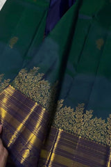 Quixotic Rama Soft Banarasi Silk Saree With Jazzy Blouse Piece
