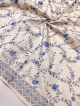 Quintessential Beige Embroidery Work Tussar Silk Saree With Impressive Blouse Piece