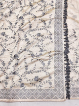 Ebullience Beige Embroidery Work Tussar Silk Saree With Artistic Blouse Piece