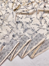 Ebullience Beige Embroidery Work Tussar Silk Saree With Artistic Blouse Piece