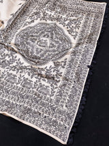 Jazzy Off White Embroidery Work Tussar Silk Saree With Sempiternal Blouse Piece