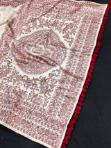 Serendipity Off White Embroidery Work Tussar Silk Saree With Desuetude Blouse Piece