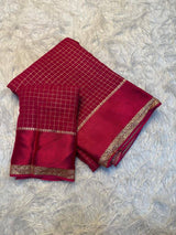 Elision Dark Pink Banarasi Viscose Silk Saree With Woebegone Blouse Piece