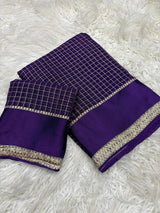 Fantabulous Purple Banarasi Viscose Silk Saree With Dulcet Blouse Piece