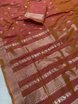 Exquisite Pink Pure Zari Weaving Banarasi Silk Saree With Fugacious Blouse Piece