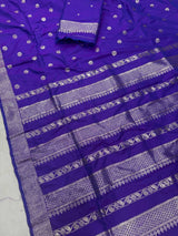 Sizzling Royal Purple Pure Zari Weaving Banarasi Silk Saree With Splendiferous Blouse Piece
