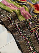 Capricious Multicolor Digital Printed Dola Silk Saree With Opulent Blouse Piece
