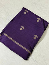 Phenomenal Purple Banarasi Khadi Silk Saree With Vivacious Blouse Piece