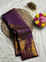 Gleaming Purple Soft Silk Saree With Moiety Blouse Piece