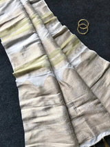 Exemplary Beige Banarasi Dola Silk Saree With Aplomb Blouse Piece
