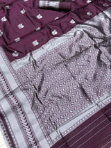 Beleaguer Wine Soft Silk Saree With Staring Blouse Piece