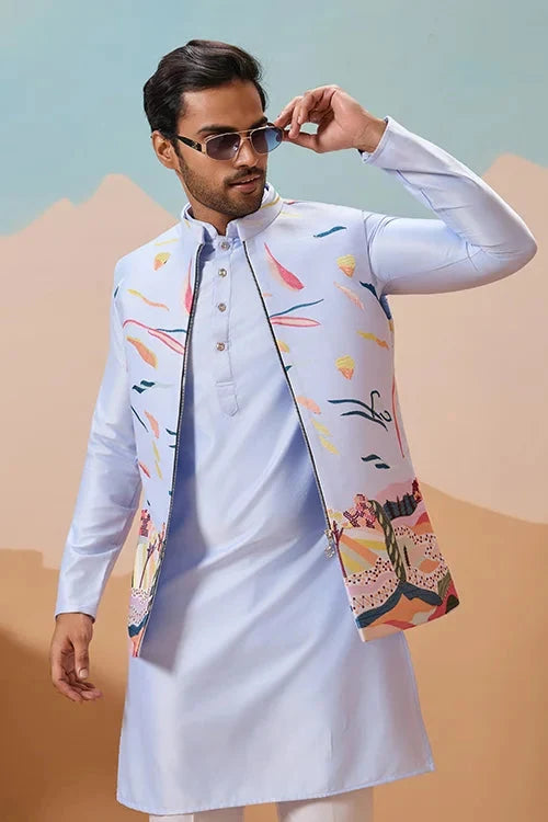 Sky Exclusive Wedding Wear Koti Kurta Pair with Mens Wear
