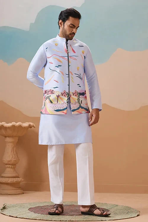 Sky Exclusive Wedding Wear Koti Kurta Pair with Mens Wear