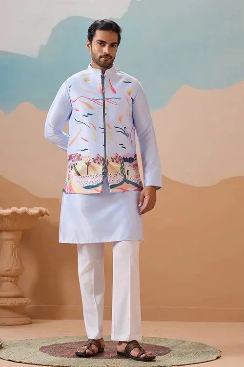 Sky Exclusive Wedding Wear Koti Kurta Pair with Mens Wear