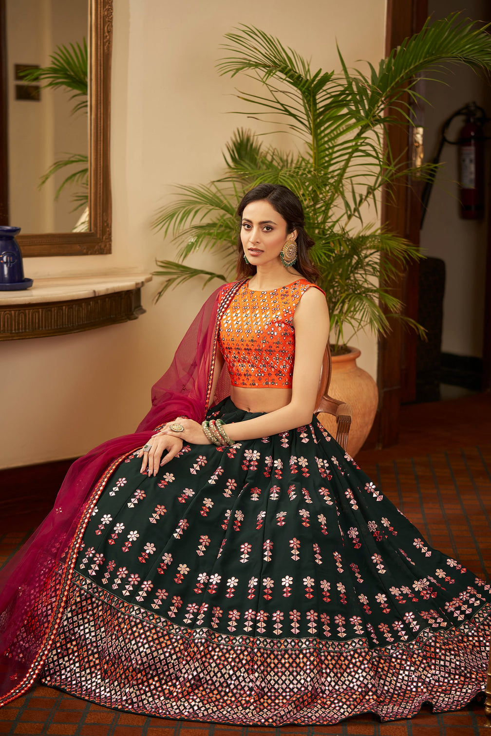 Soft Net Lehenga Choli With Heavy Embroidery Work And Soft Net Dupatta With Lace Border For Women