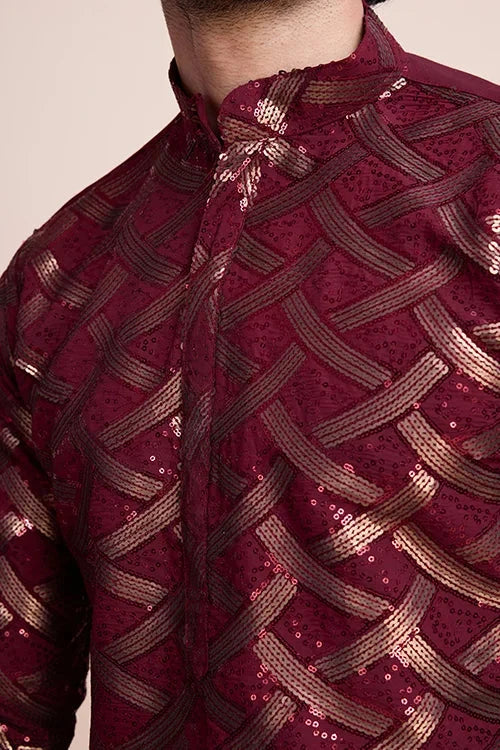 Stylish Maroon Silk Kurta for Special Occasions