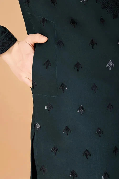 Designer Green Viscose Silk Kurta for Men