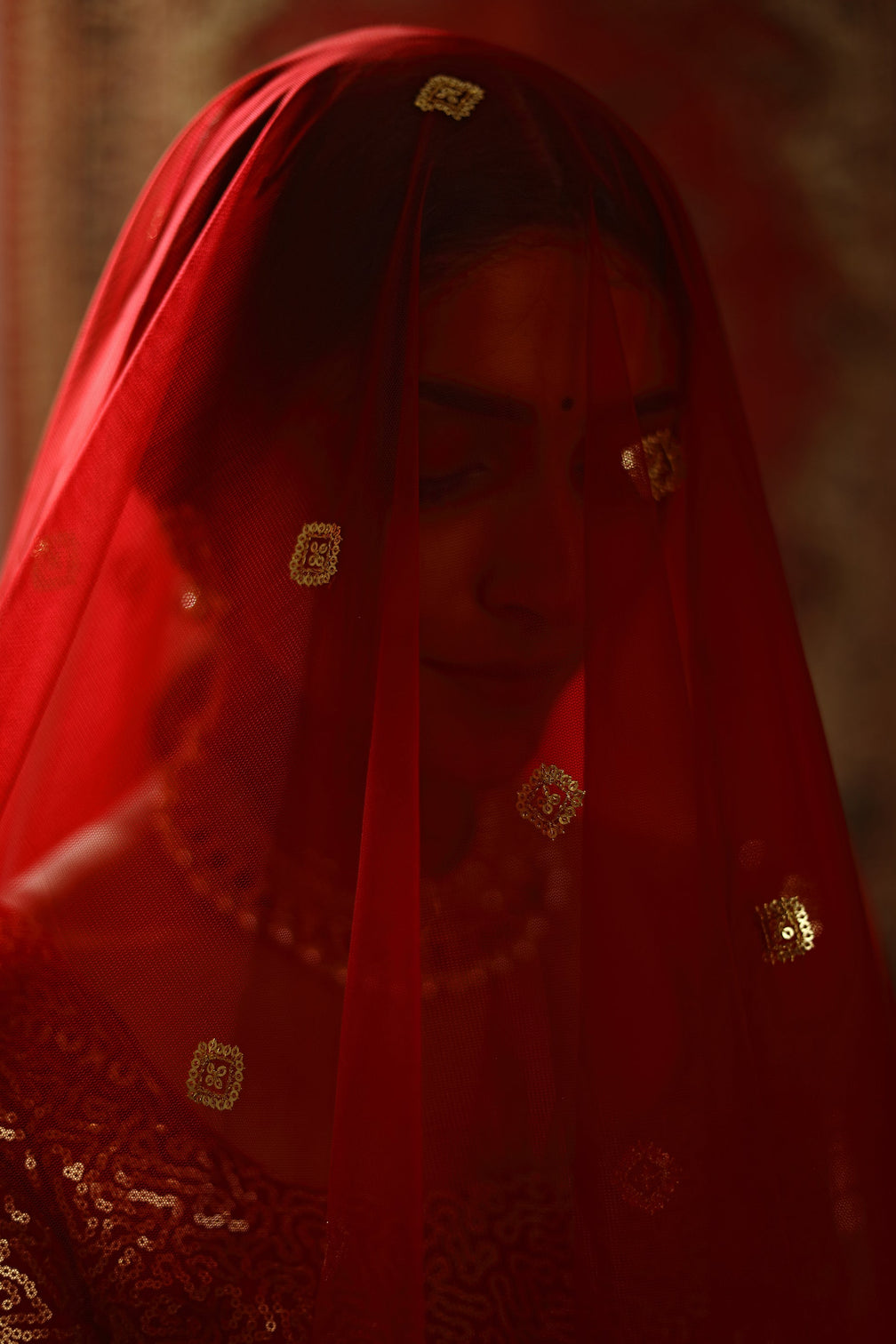 Sublime Red Sequins Embroidered Net Semi Stitched Bridal Lehenga