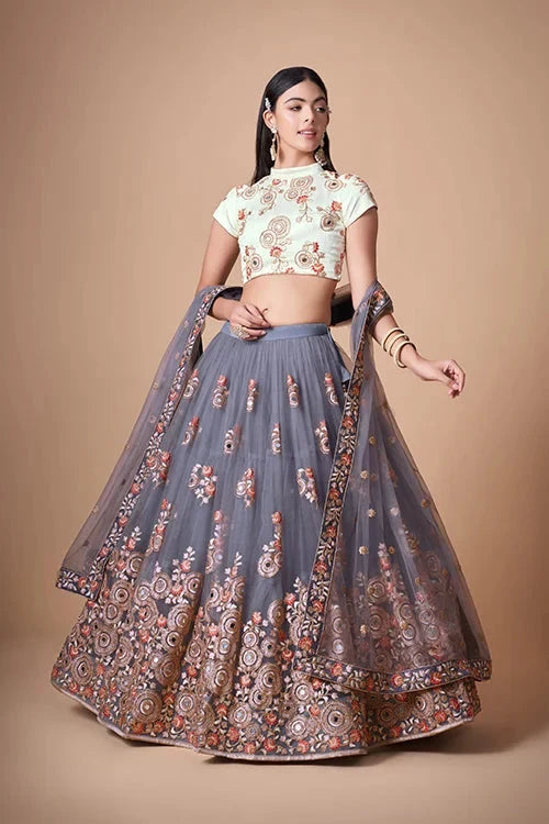 Symphony of Sequins and Embroidery in Lehenga Choli Couture