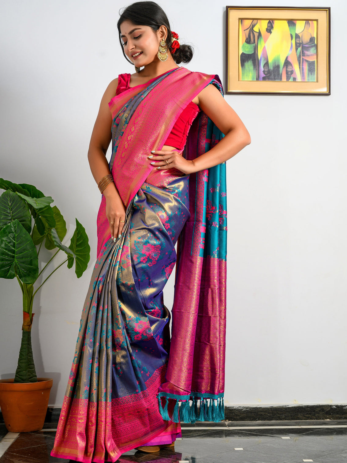 Purple Haze Saree in Pure Kanjeevaram Silk