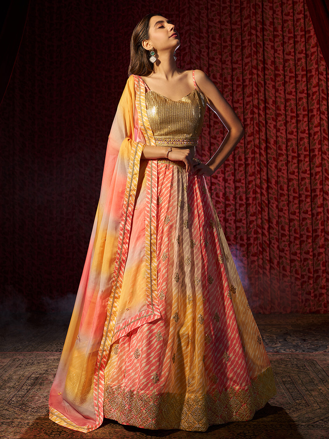 Elegant Multi Printed or Embroidered Organza Lehenga Choli