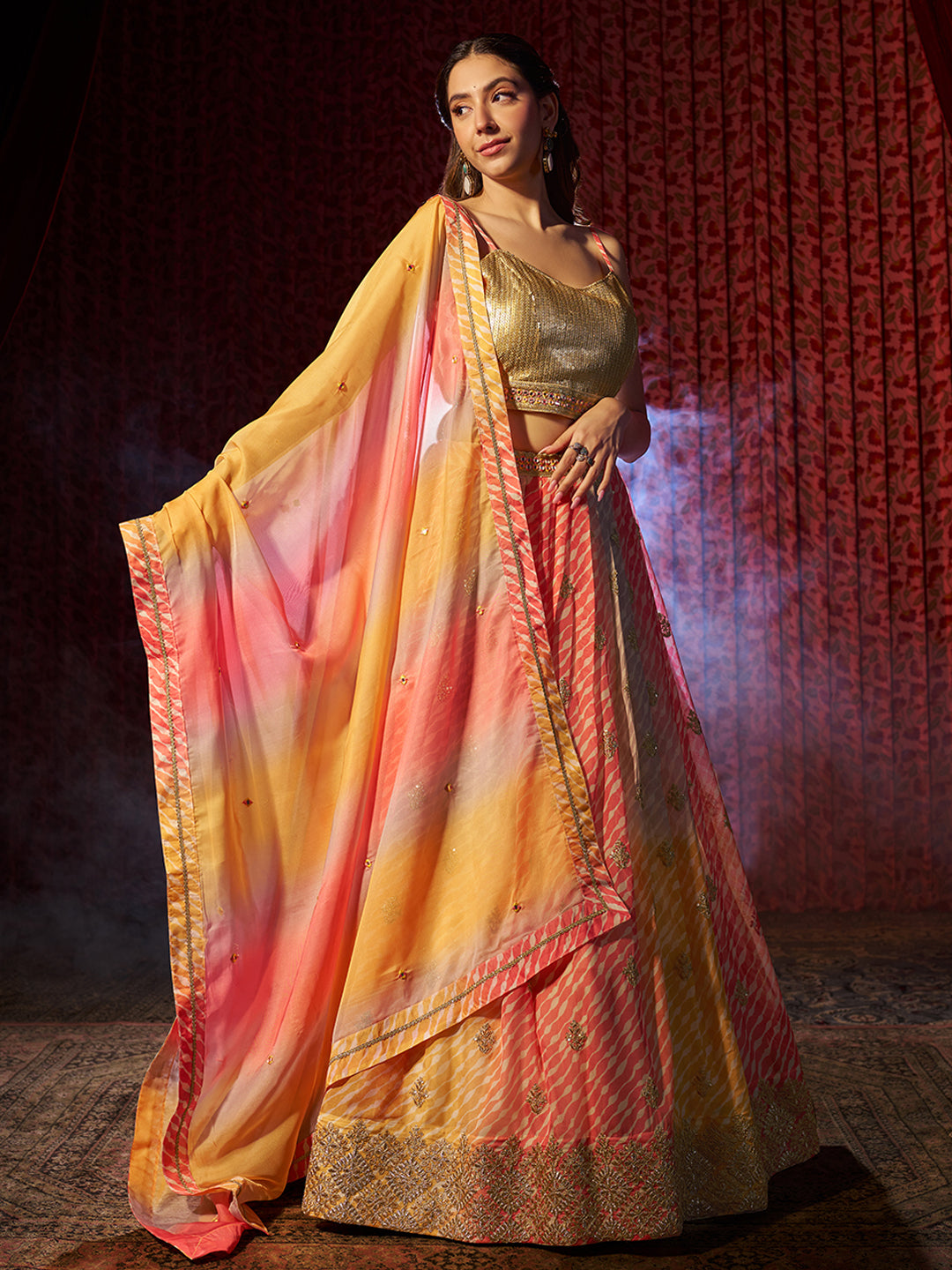 Elegant Multi Printed or Embroidered Organza Lehenga Choli