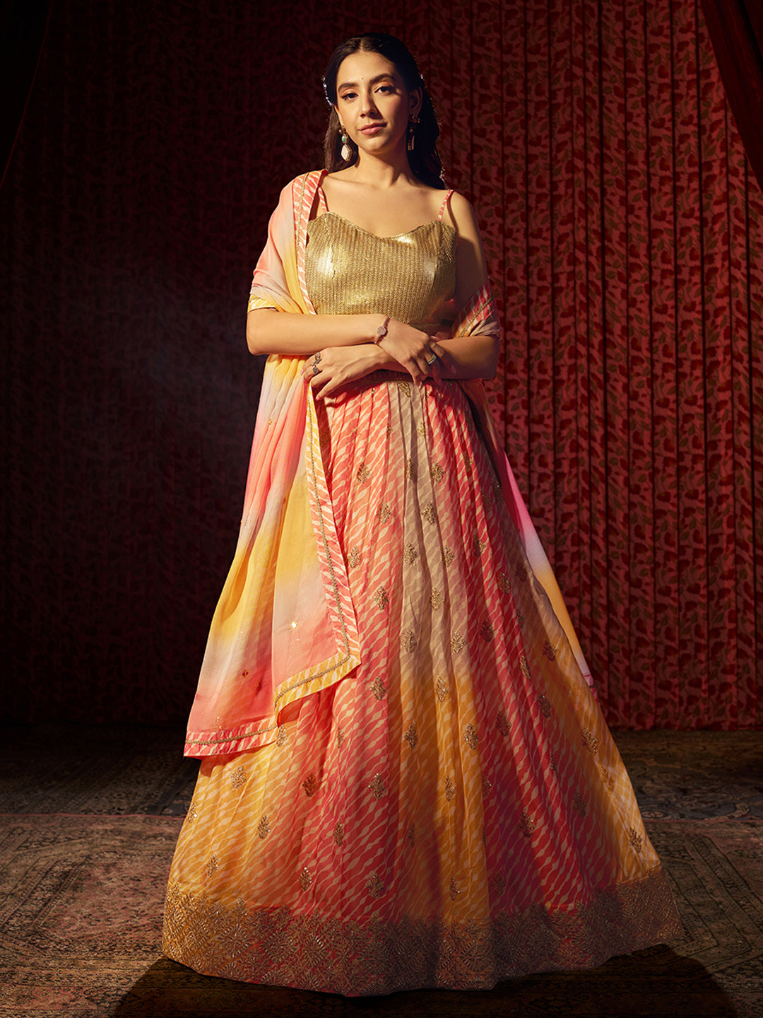 Elegant Multi Printed or Embroidered Organza Lehenga Choli