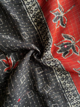 Admirable Black Printed Linen Silk Saree With Exuberant Blouse Piece