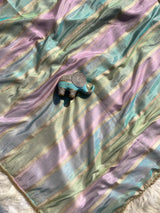Magnetic Multicolor Soft Banarasi Tissue Silk Saree With Classy Blouse Piece