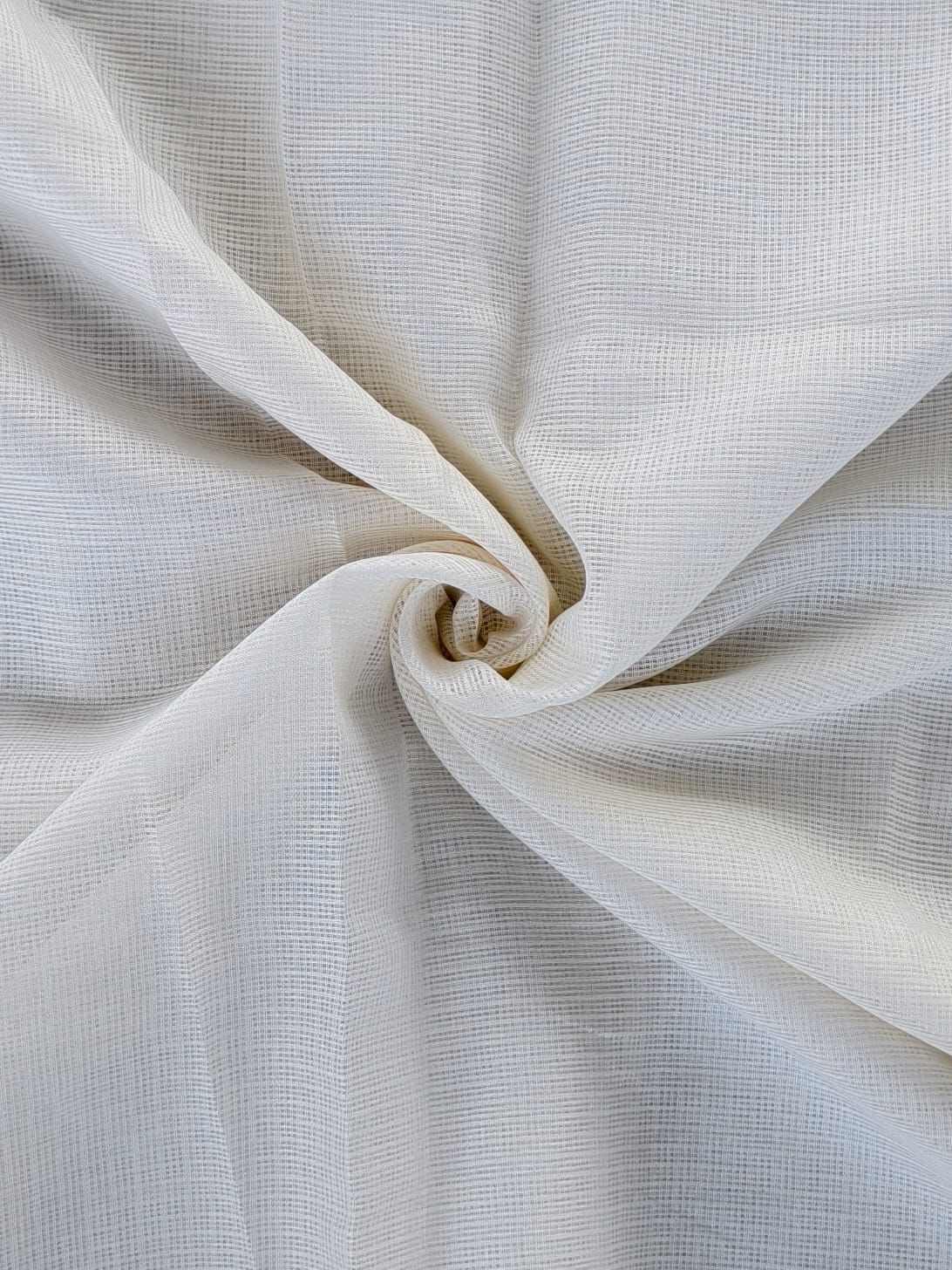 Sempiternal Off White Embroidery Work Kota Doriya Silk Saree With Girlish Blouse Piece