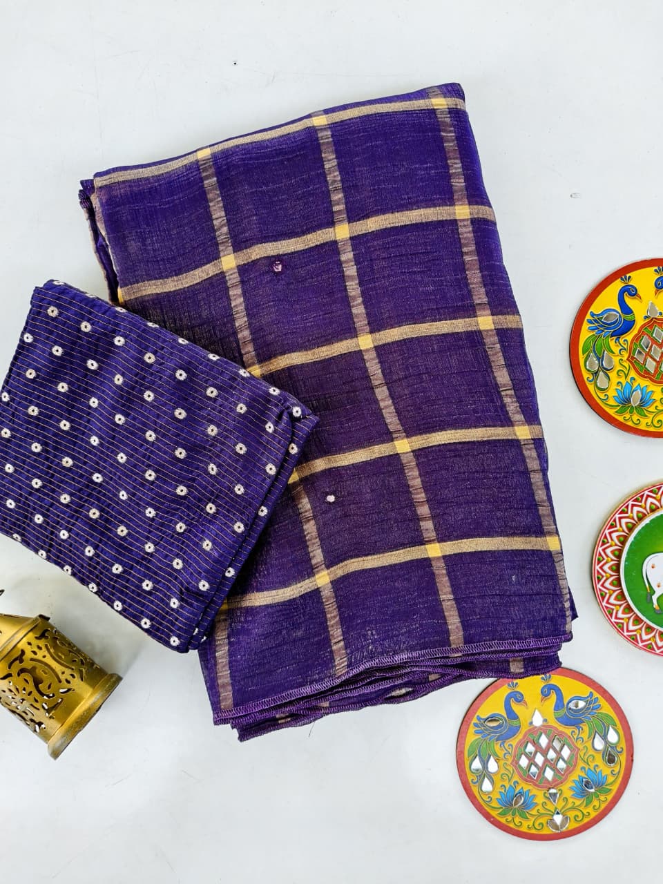 Ideal Purple Mirror Work Chiffon Silk Saree With Resplendent Blouse Piece
