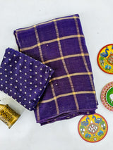 Ideal Purple Mirror Work Chiffon Silk Saree With Resplendent Blouse Piece