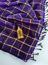 Ideal Purple Mirror Work Chiffon Silk Saree With Resplendent Blouse Piece