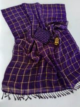Ideal Purple Mirror Work Chiffon Silk Saree With Resplendent Blouse Piece