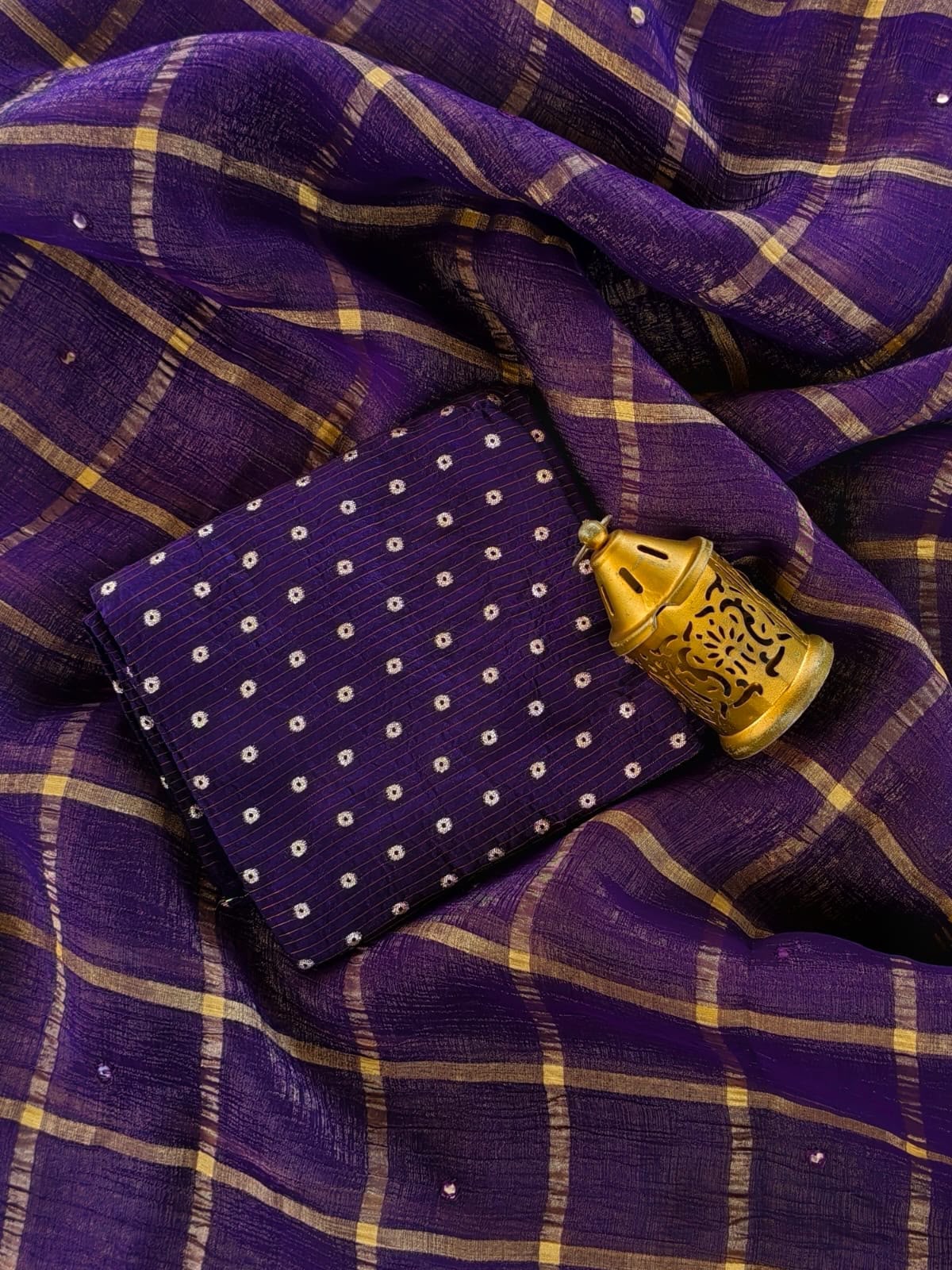 Ideal Purple Mirror Work Chiffon Silk Saree With Resplendent Blouse Piece