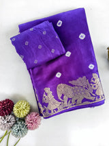 Snappy Purple Banarasi Dola Silk Saree With Propinquity Blouse Piece