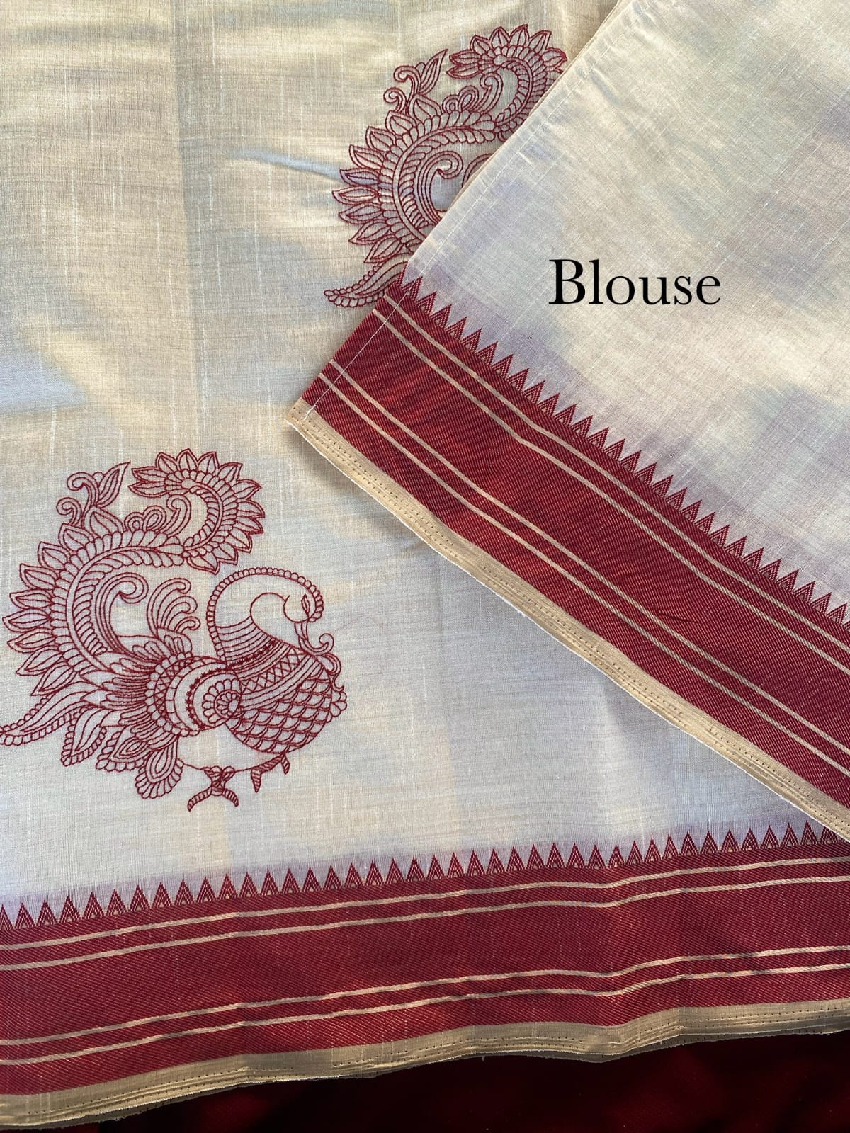 Flamboyant Off White Embroidery Work Tussar Silk Saree With Seraphic Blouse Piece