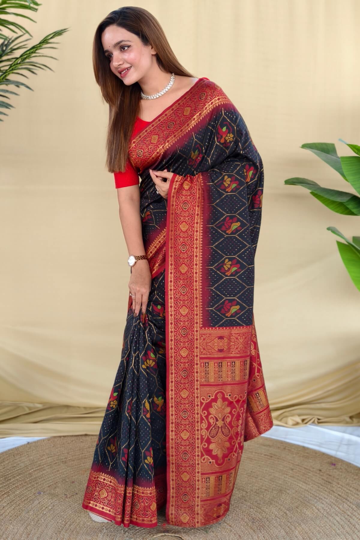 Alluring Black Pure Zari Weaving Banarasi Silk Saree With Propinquity Blouse Piece