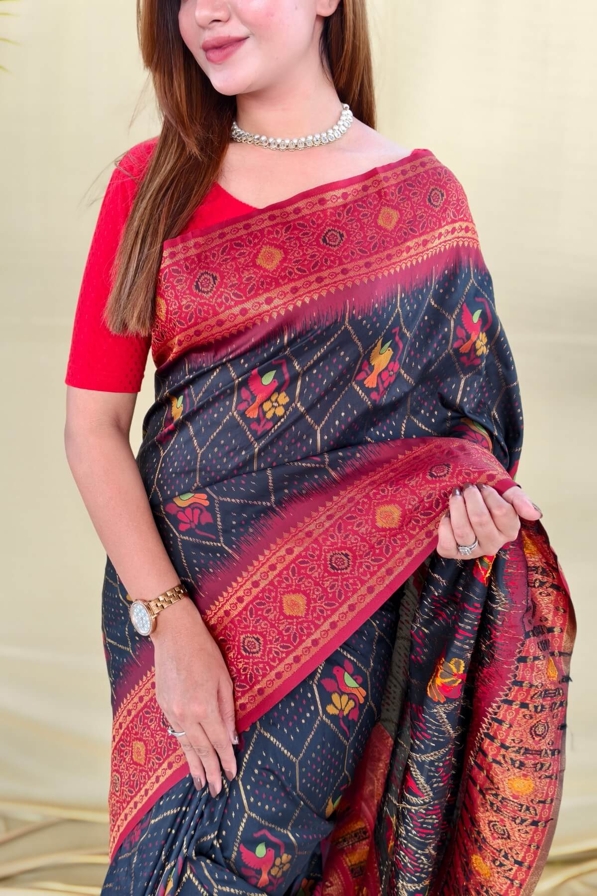 Alluring Black Pure Zari Weaving Banarasi Silk Saree With Propinquity Blouse Piece