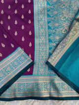 Ratatouille Purple Soft Banarasi Satin Silk Saree With Chatoyant Blouse