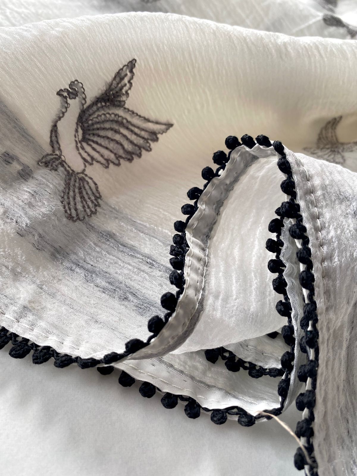 Amazing Off White Embroidery Work Crush Silk Saree With Improbable Blouse Piece