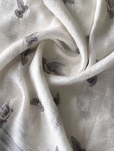 Amazing Off White Embroidery Work Crush Silk Saree With Improbable Blouse Piece