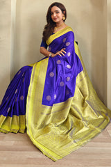 Charismatic Royal Blue Soft Banarasi Silk Saree With Energetic Blouse Piece
