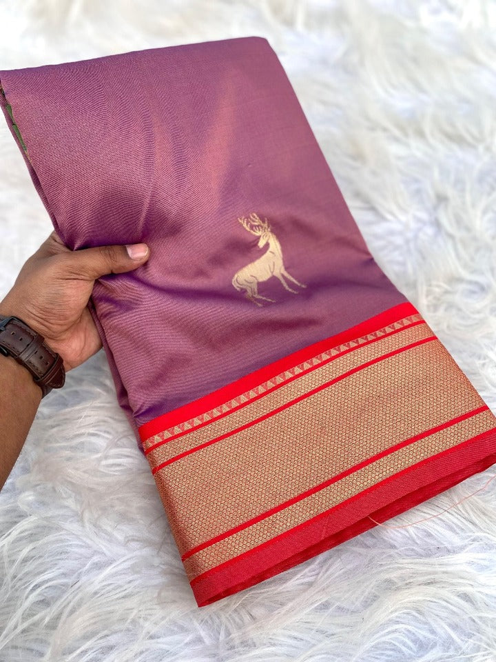 Sumptuous Pink Pure Zari Weaving Banarasi Silk Saree With Smashing Blouse Piece