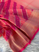 Pleasant Dark Pink Soft Banarasi Silk Saree With Beauteous Blouse Piece